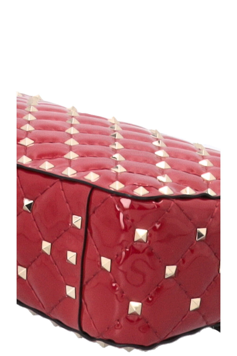 VALENTINO Rockstud Spike Medium Crossbody Bag Patent Red