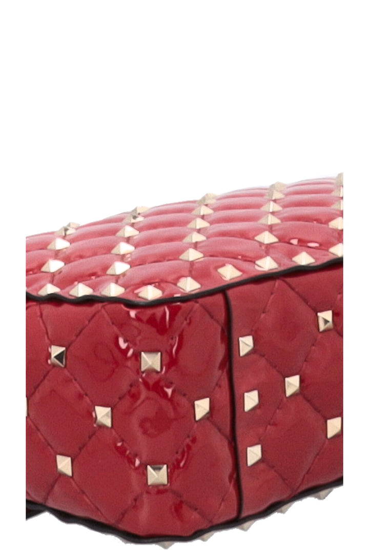 VALENTINO Rockstud Spike Medium Crossbody Bag Patent Red