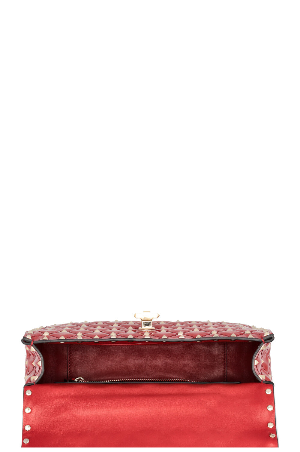 VALENTINO Rockstud Spike Medium Crossbody Bag Patent Red