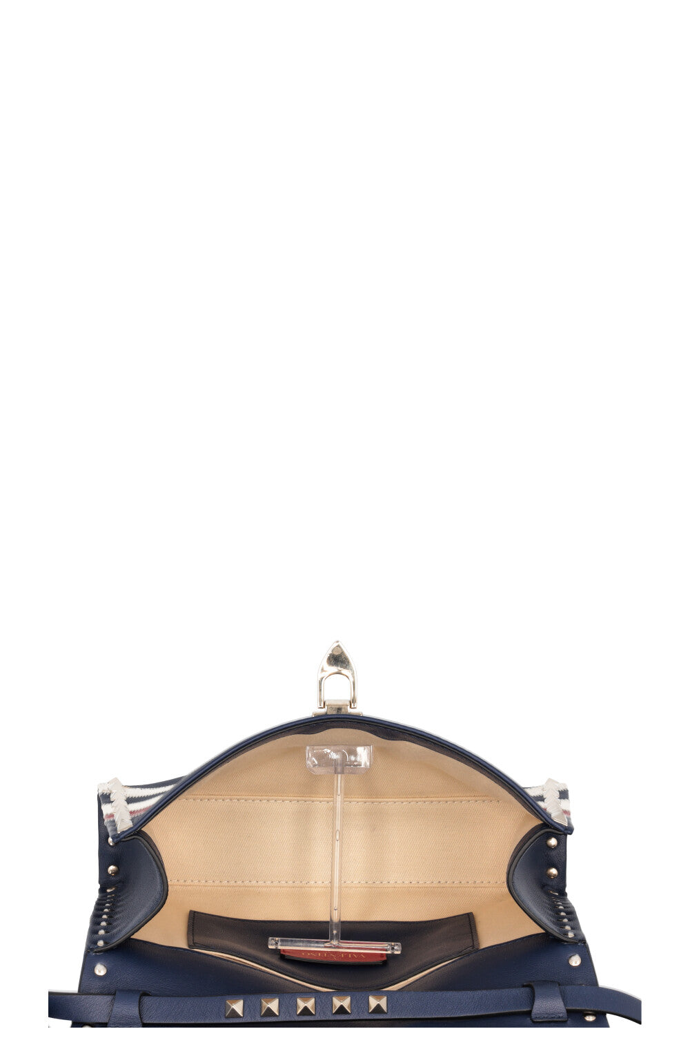 VALENTINO Rockstud Zig Zag Crossbody Bag, Navy, Red, White