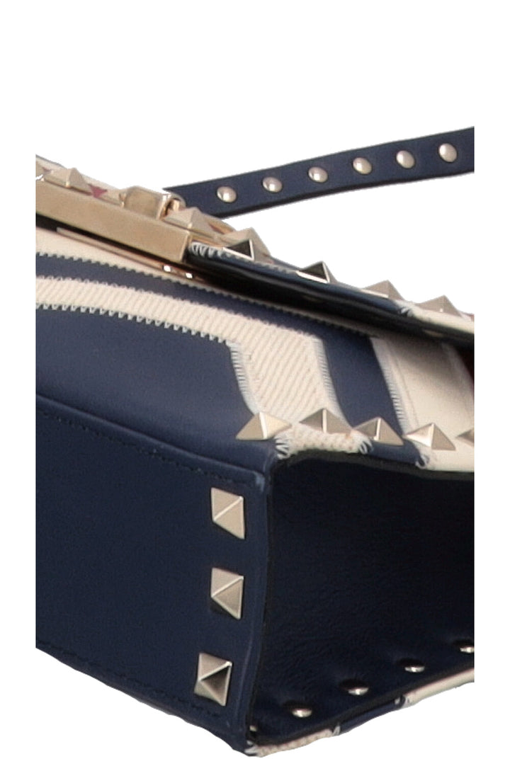 VALENTINO Rockstud Zig Zag Crossbody Bag, Navy, Red, White