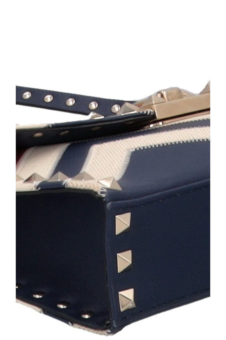 VALENTINO Rockstud Zig Zag Crossbody Bag, Navy, Red, White