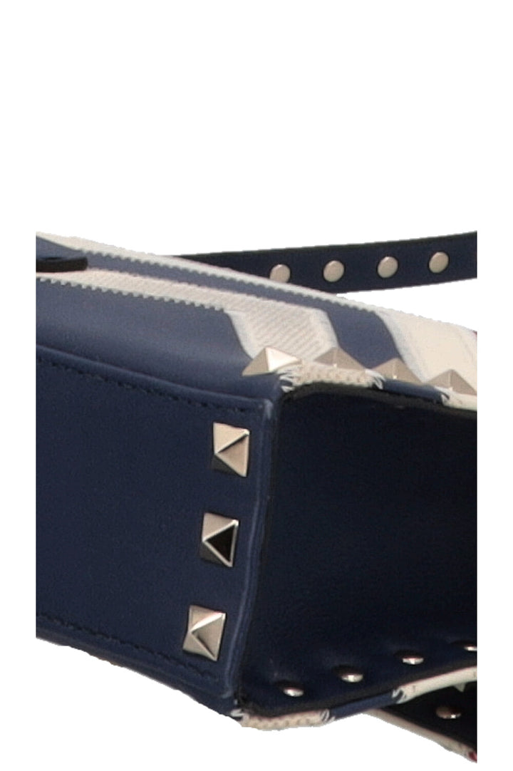VALENTINO Rockstud Zig Zag Crossbody Bag, Navy, Red, White