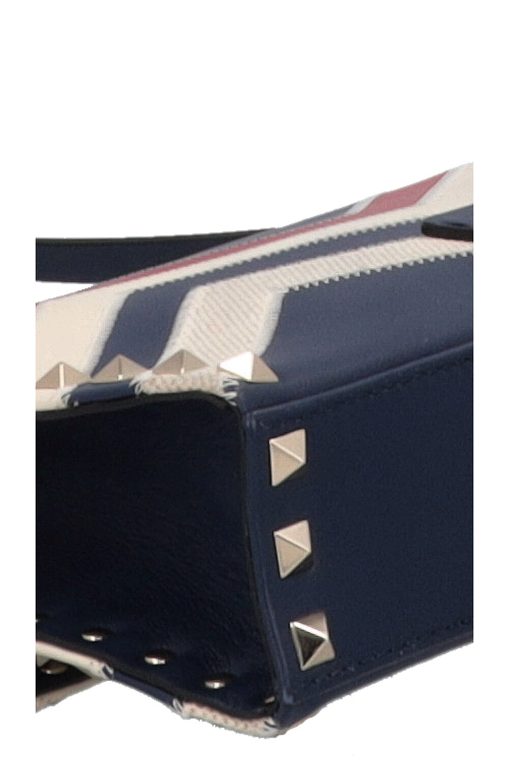 VALENTINO Rockstud Zig Zag Crossbody Bag, Navy, Red, White