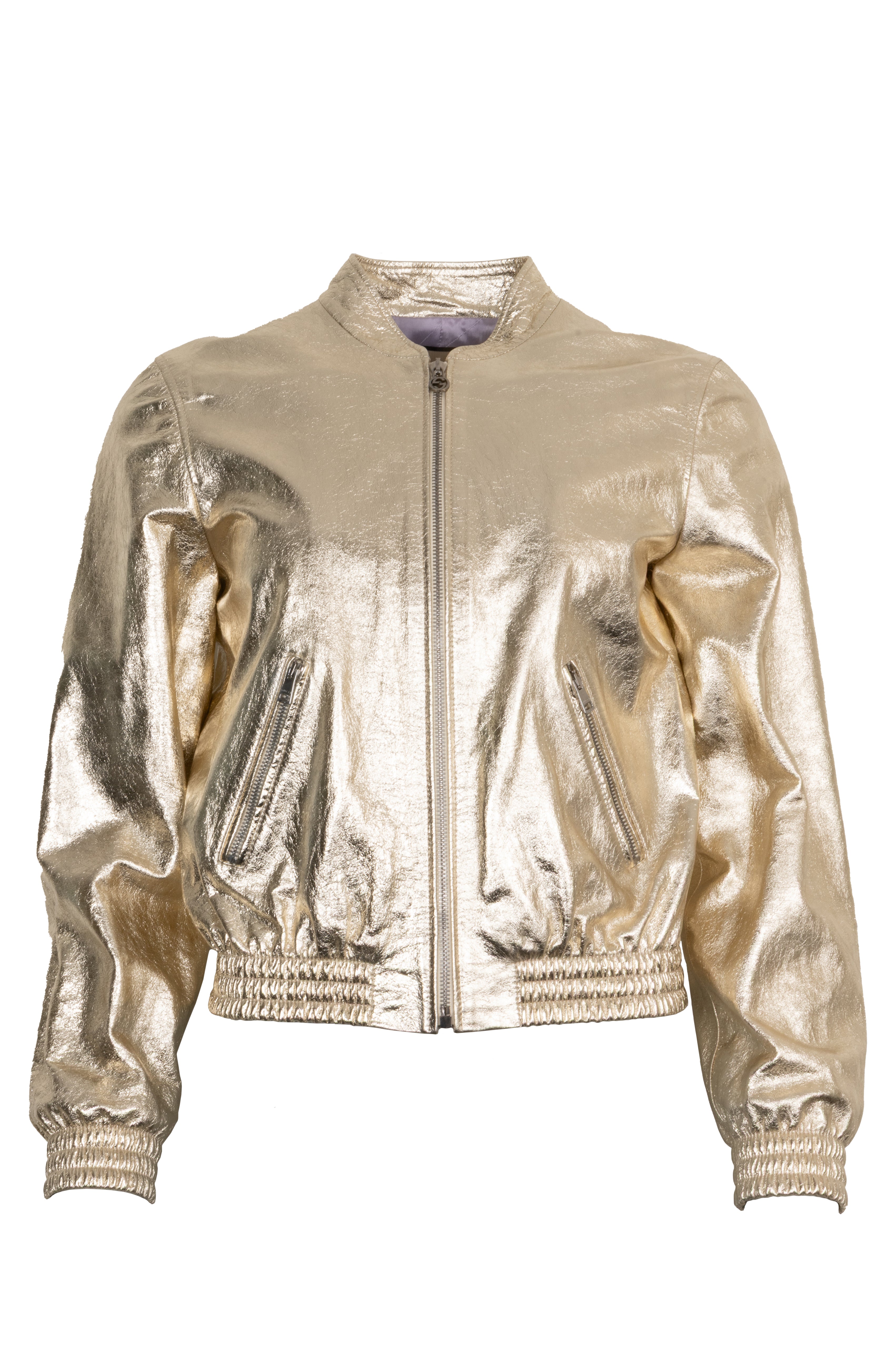 GUCCI Love Parade Leather Bomber Jacket Gold – REAWAKE