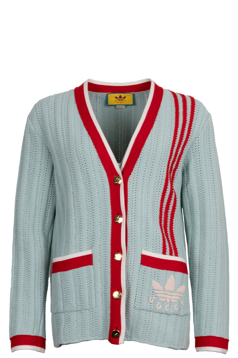 未使用) グッチ x adidas ダブル シグネチャー ロゴ カーディガン