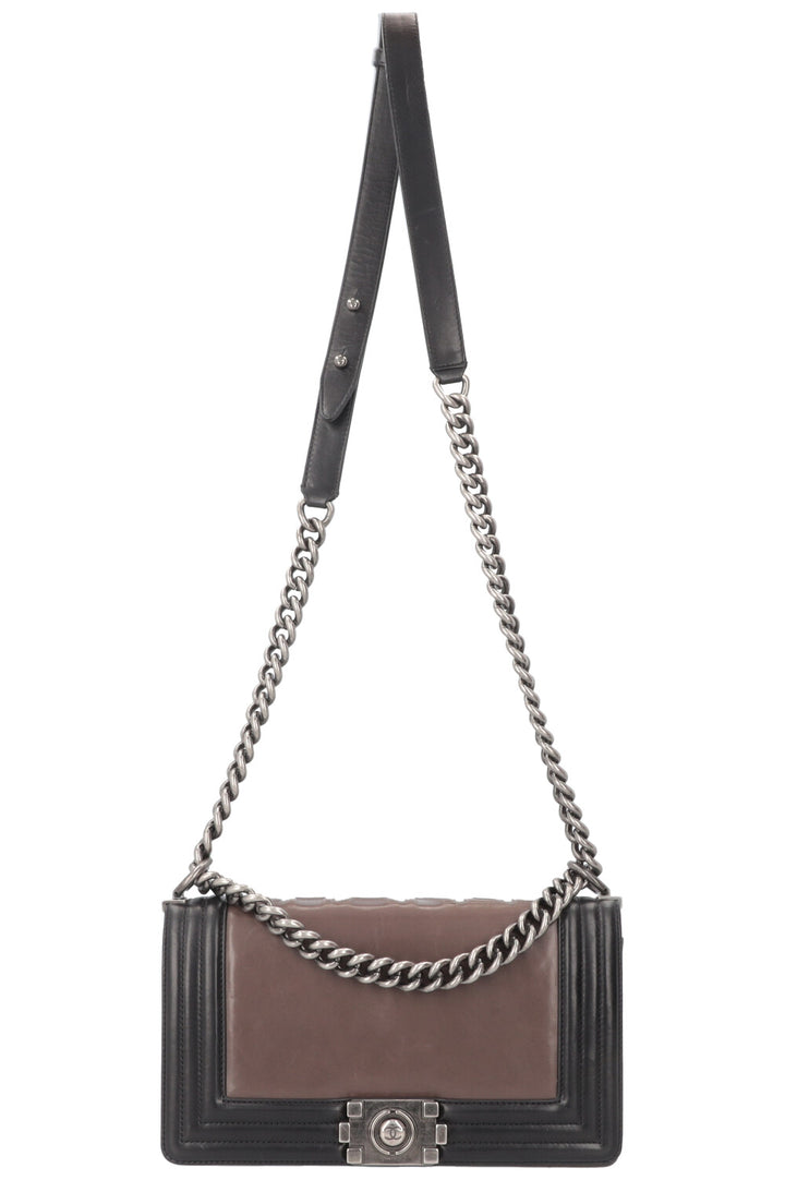 CHANEL Boy Bag 1st Edition Brown Black