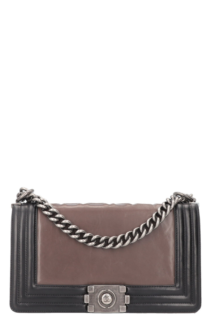 CHANEL Boy Bag 1st Edition Brown Black