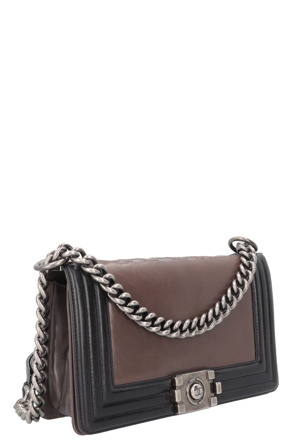 CHANEL Boy Bag 1st Edition Brown Black