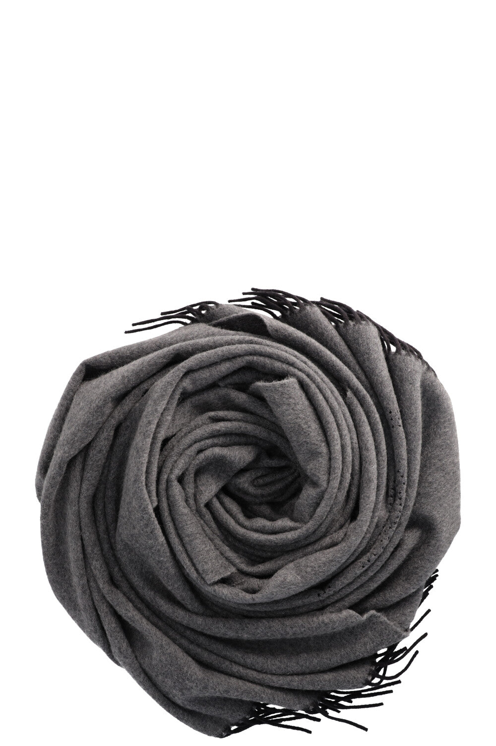 CHANEL Leaser Cut CC Fringed Scarf Grey Cashmere