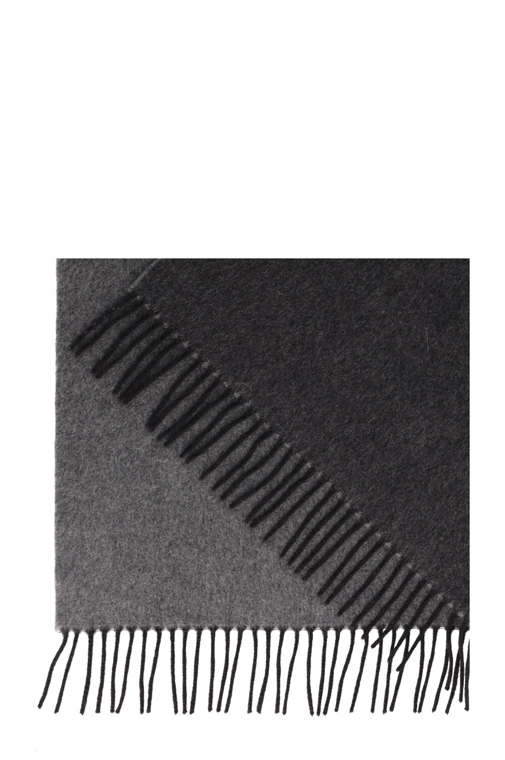 CHANEL Leaser Cut CC Fringed Scarf Grey Cashmere