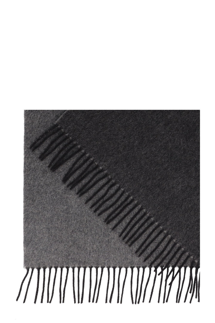 CHANEL Leaser Cut CC Fringed Scarf Grey Cashmere