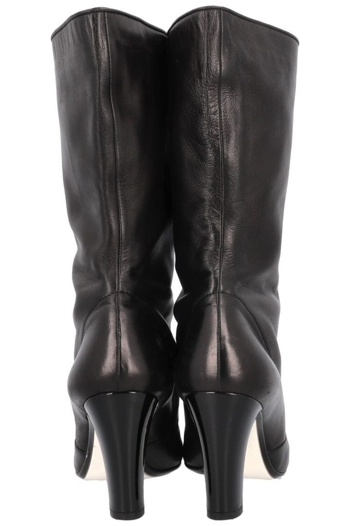 CHANEL Button Up Ankle Boots Black