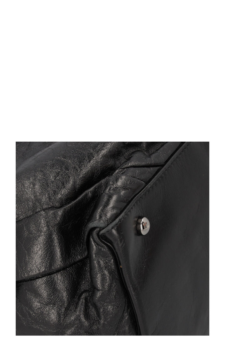 CHANEL Large CC Tote Bag Leather Black