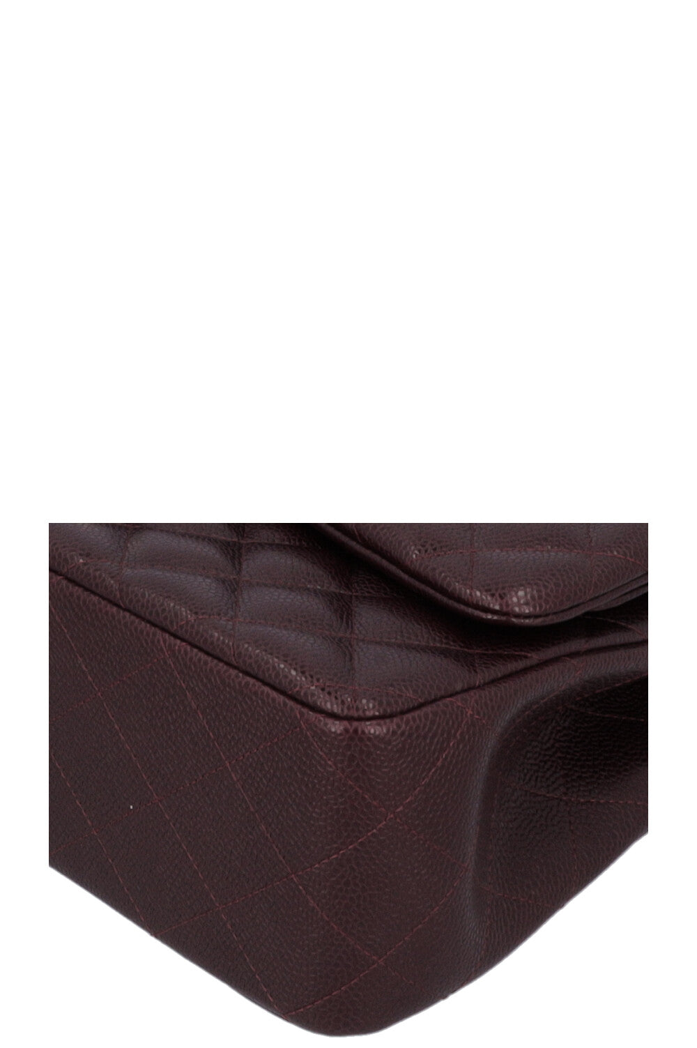 CHANEL Large Double Flap Eggplant Caviar