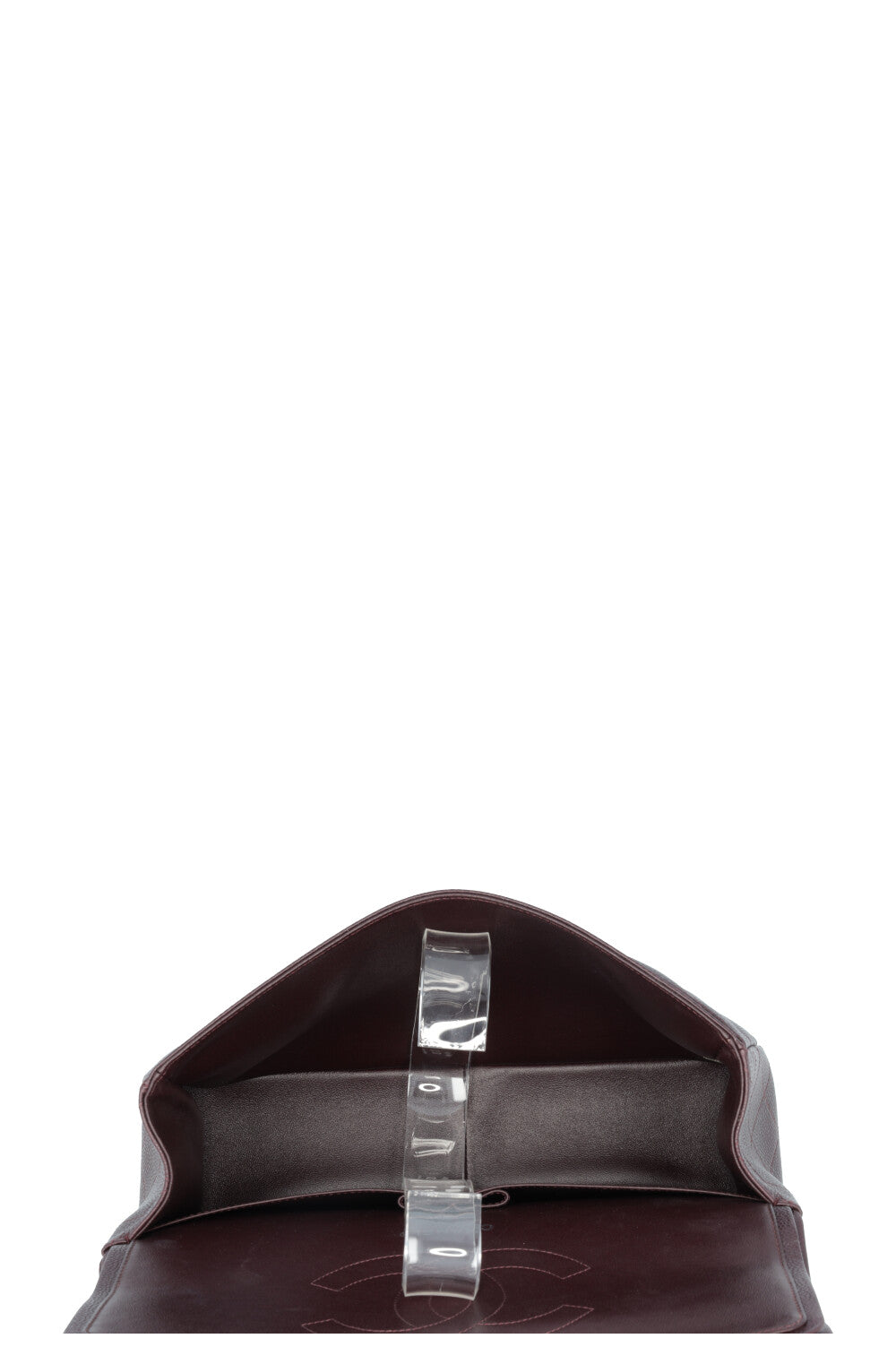CHANEL Large Double Flap Eggplant Caviar