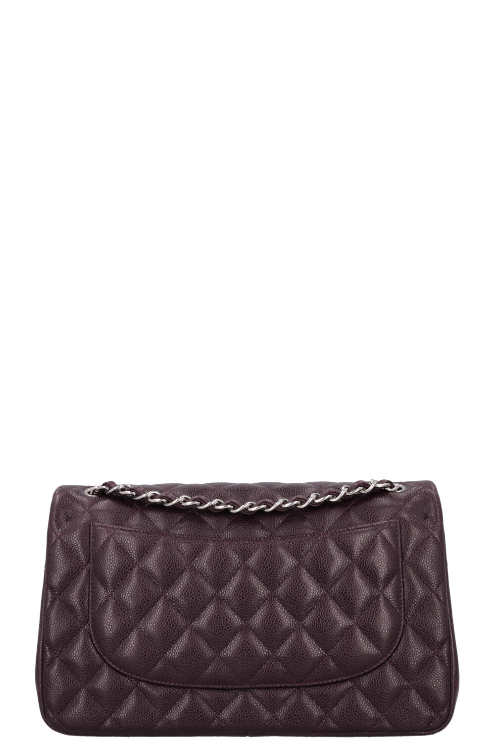 CHANEL Large Double Flap Eggplant Caviar