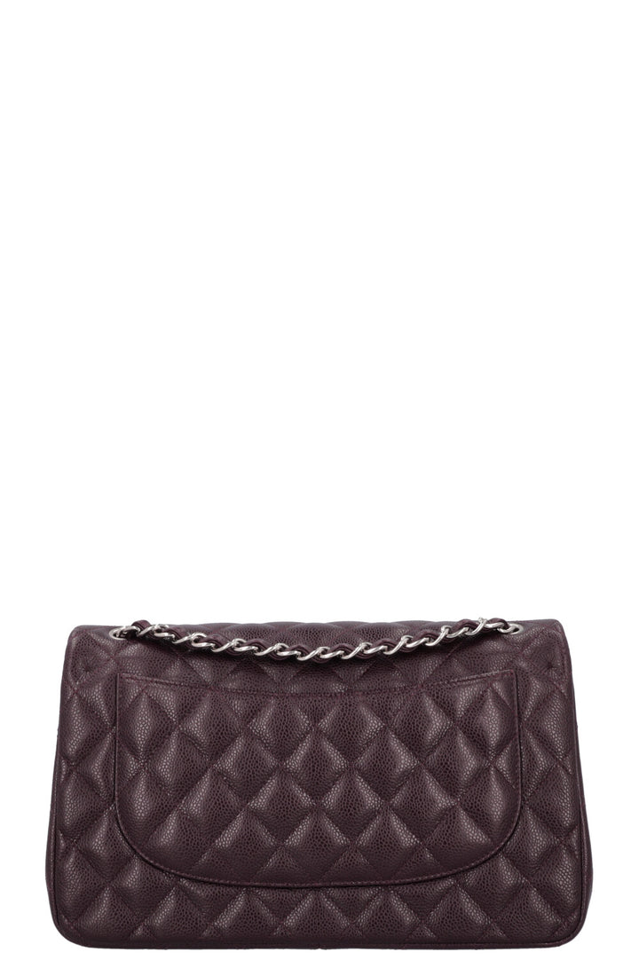 CHANEL Large Double Flap Eggplant Caviar