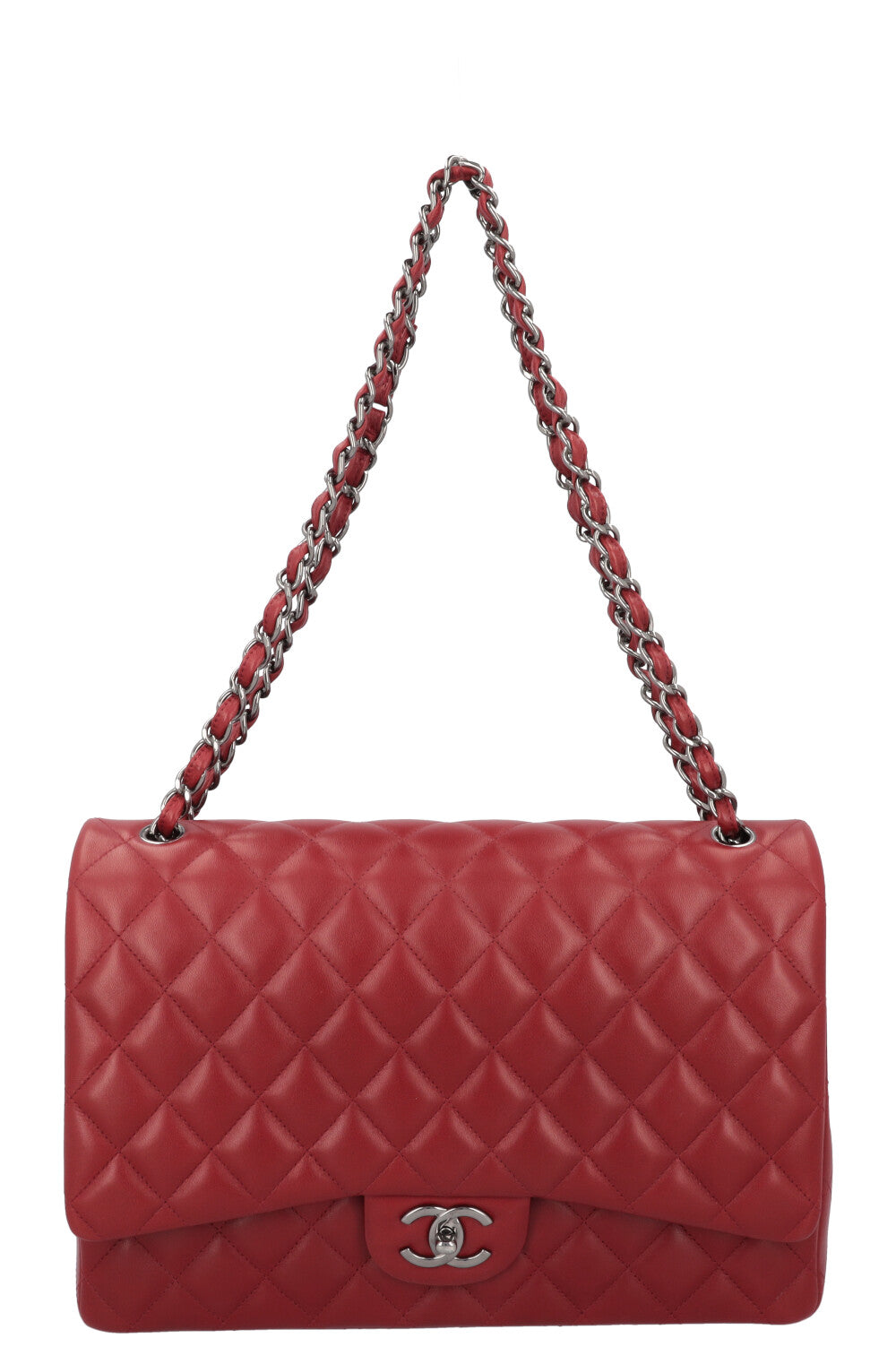 CHANEL Timeless Maxi Double Flap Red Lambskin