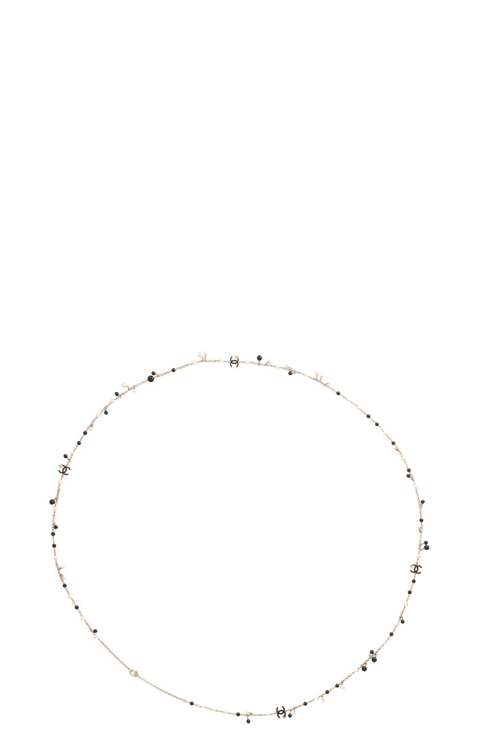 CHANEL 2013 CC Faux Pearl Necklace Black White