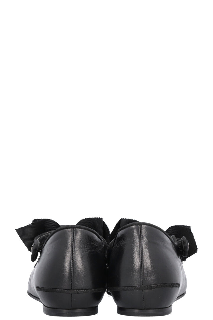 CHANEL Bow Mary Jane Ballet Flats Black