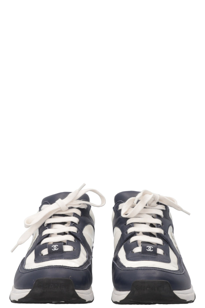 CHANEL Tennis Sneakers Navy White