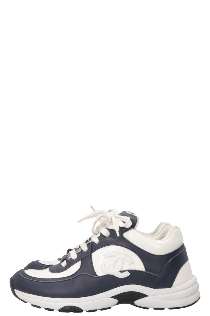 CHANEL Tennis Sneakers Navy White