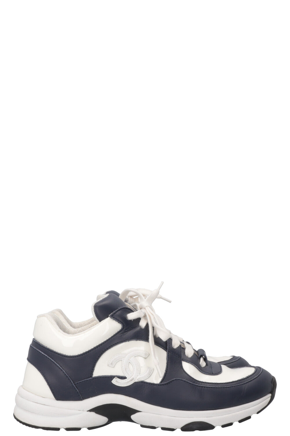 CHANEL Tennis Sneakers Navy White