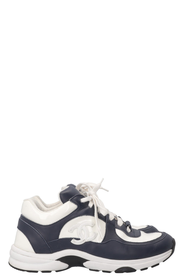 CHANEL Tennis Sneakers Navy White