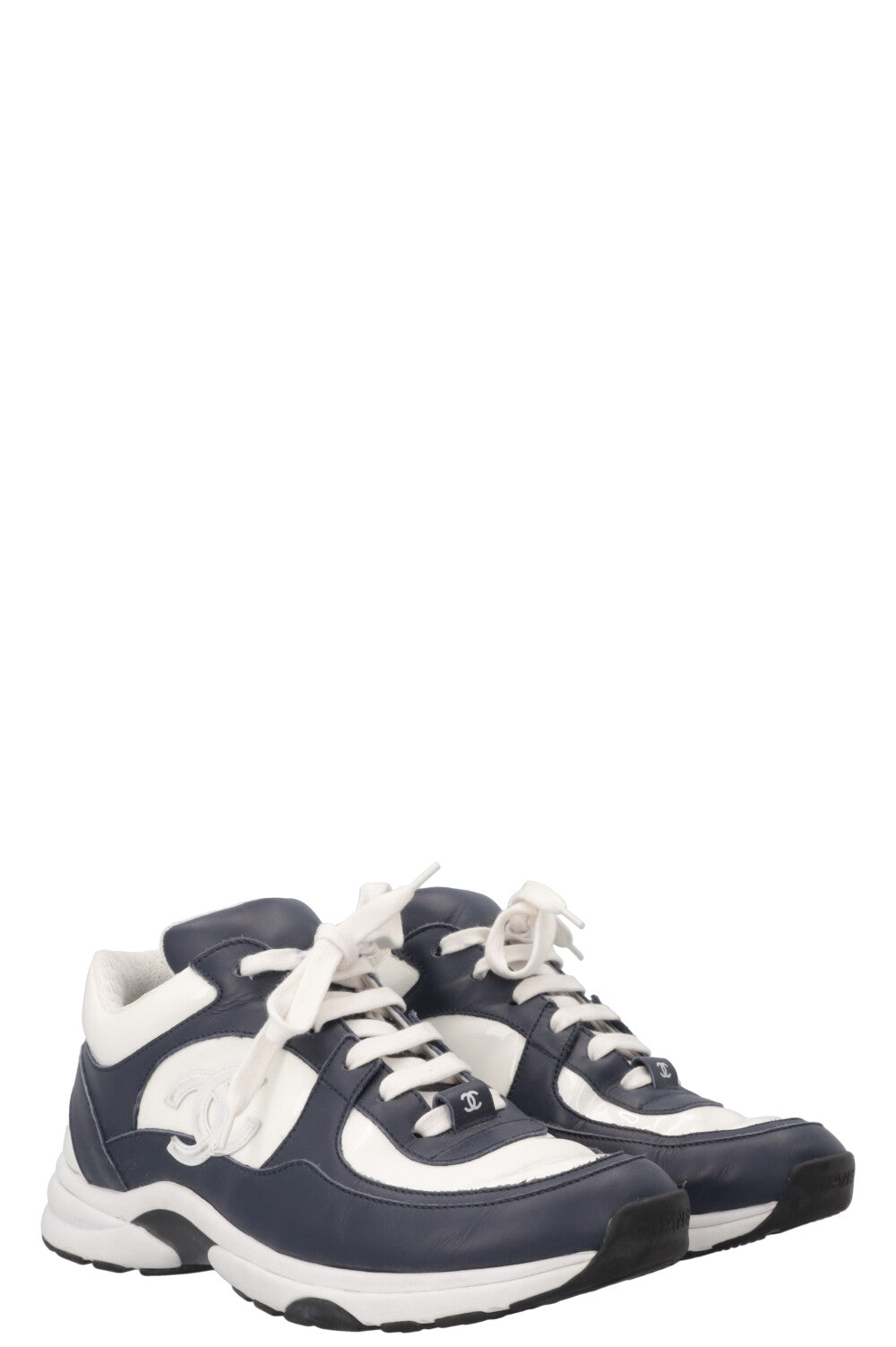CHANEL Tennis Sneakers Navy White