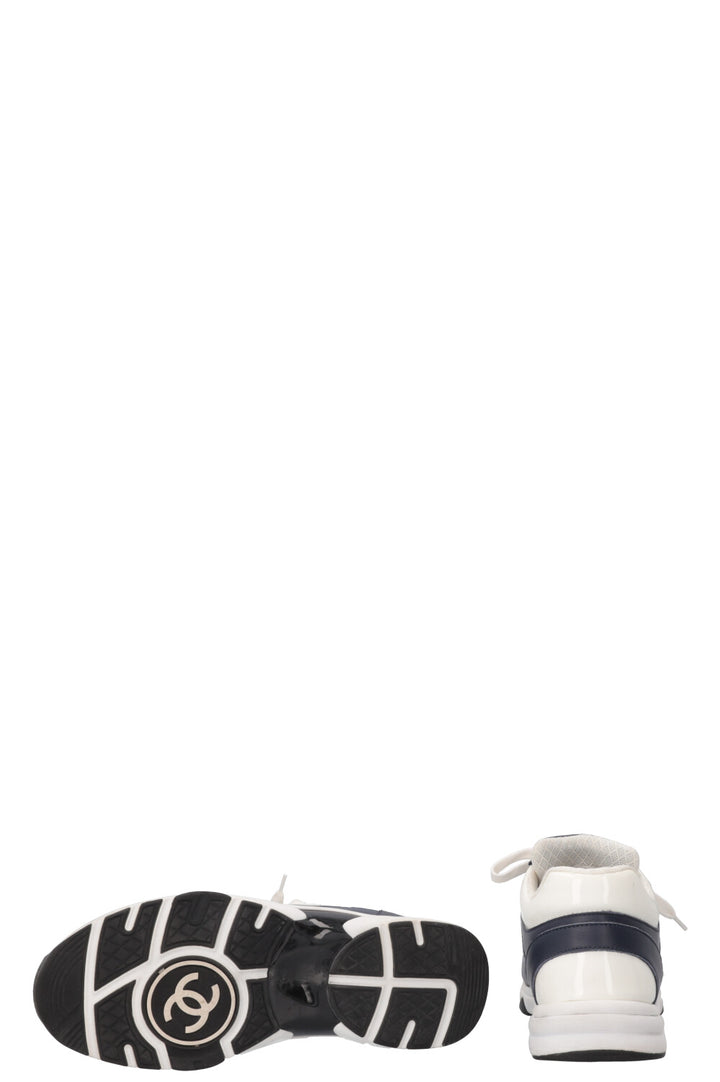 CHANEL Tennis Sneakers Navy White