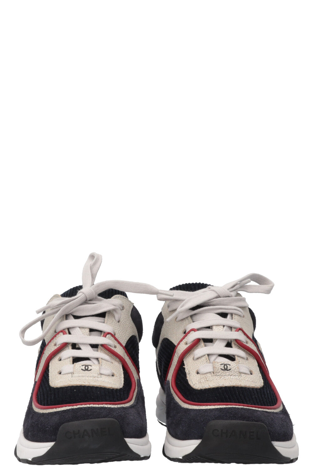 CHANEL Tennis Sneakers Navy Red