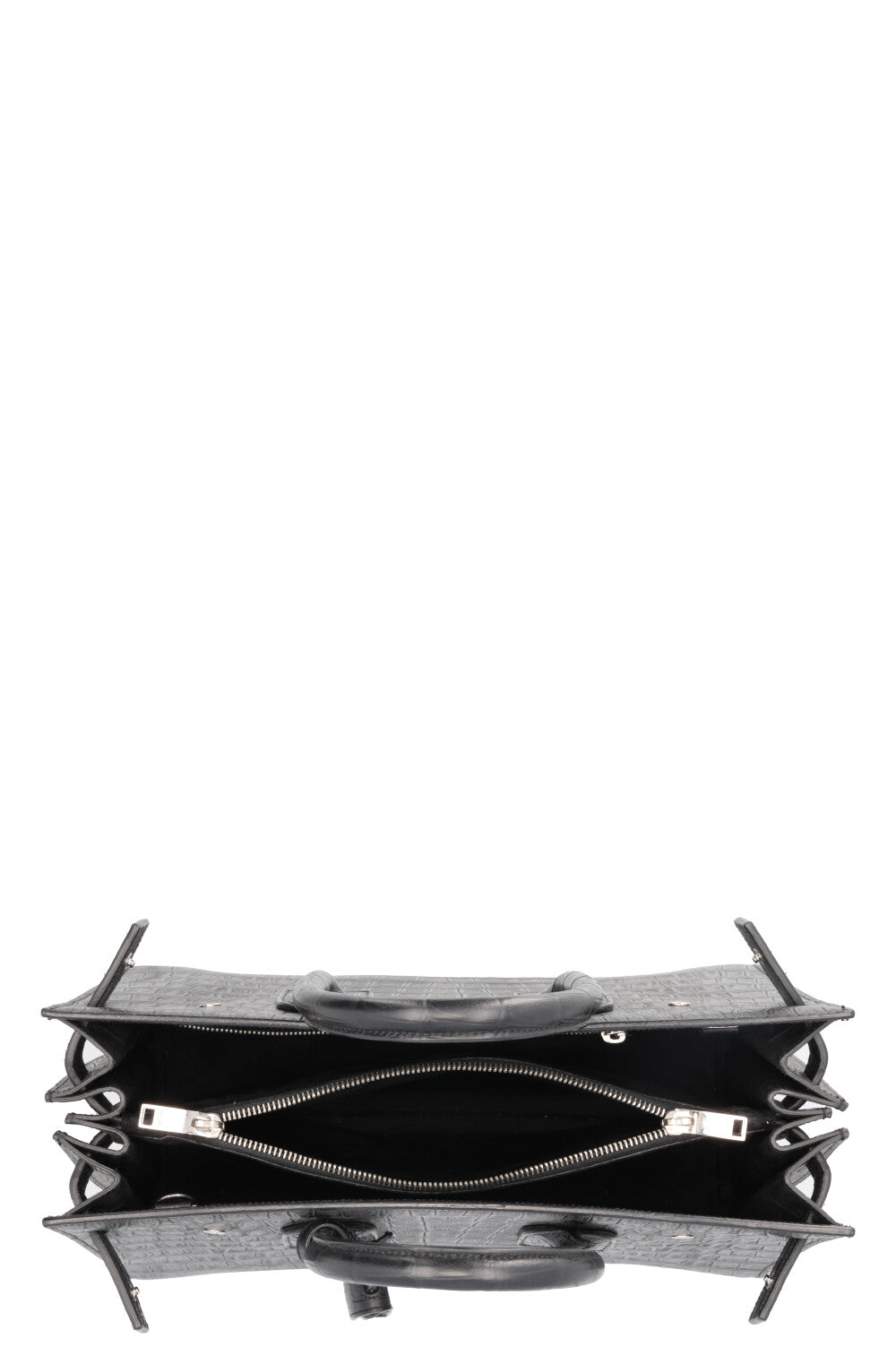 SAINT LAURENT Small Sac De Jour Croc Embossed Black