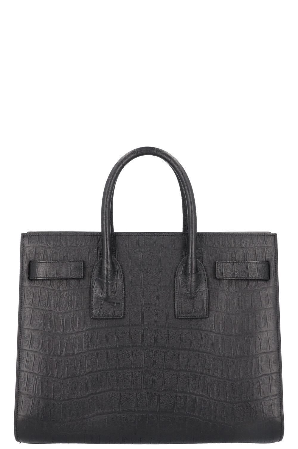 SAINT LAURENT Small Sac De Jour Croc Embossed Black