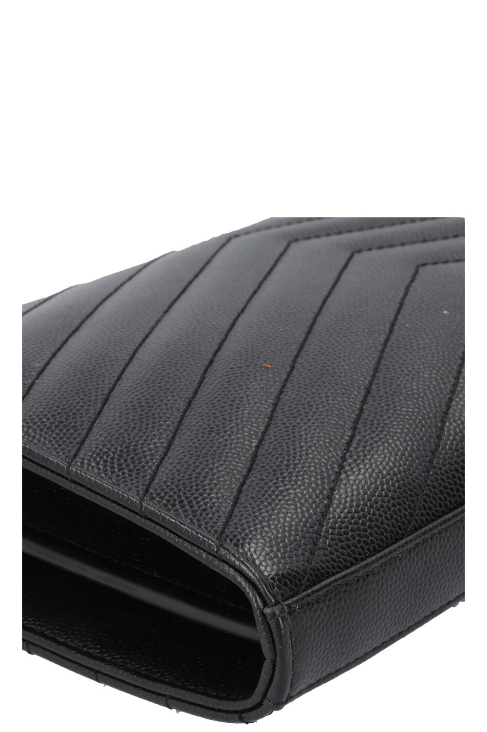 SAINT LAURENT Classic Cassandre Chain Wallet Leather Black