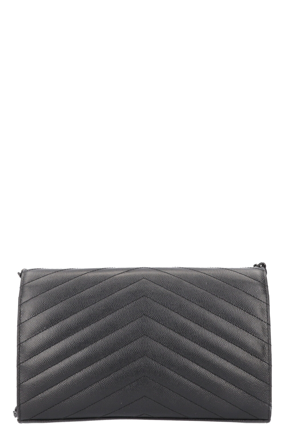 SAINT LAURENT Classic Cassandre Chain Wallet Leather Black