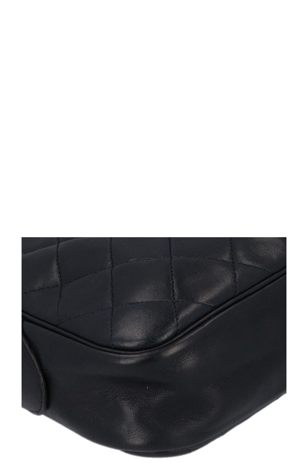 CHANEL Quilted Logo Shoulder Bag Navy