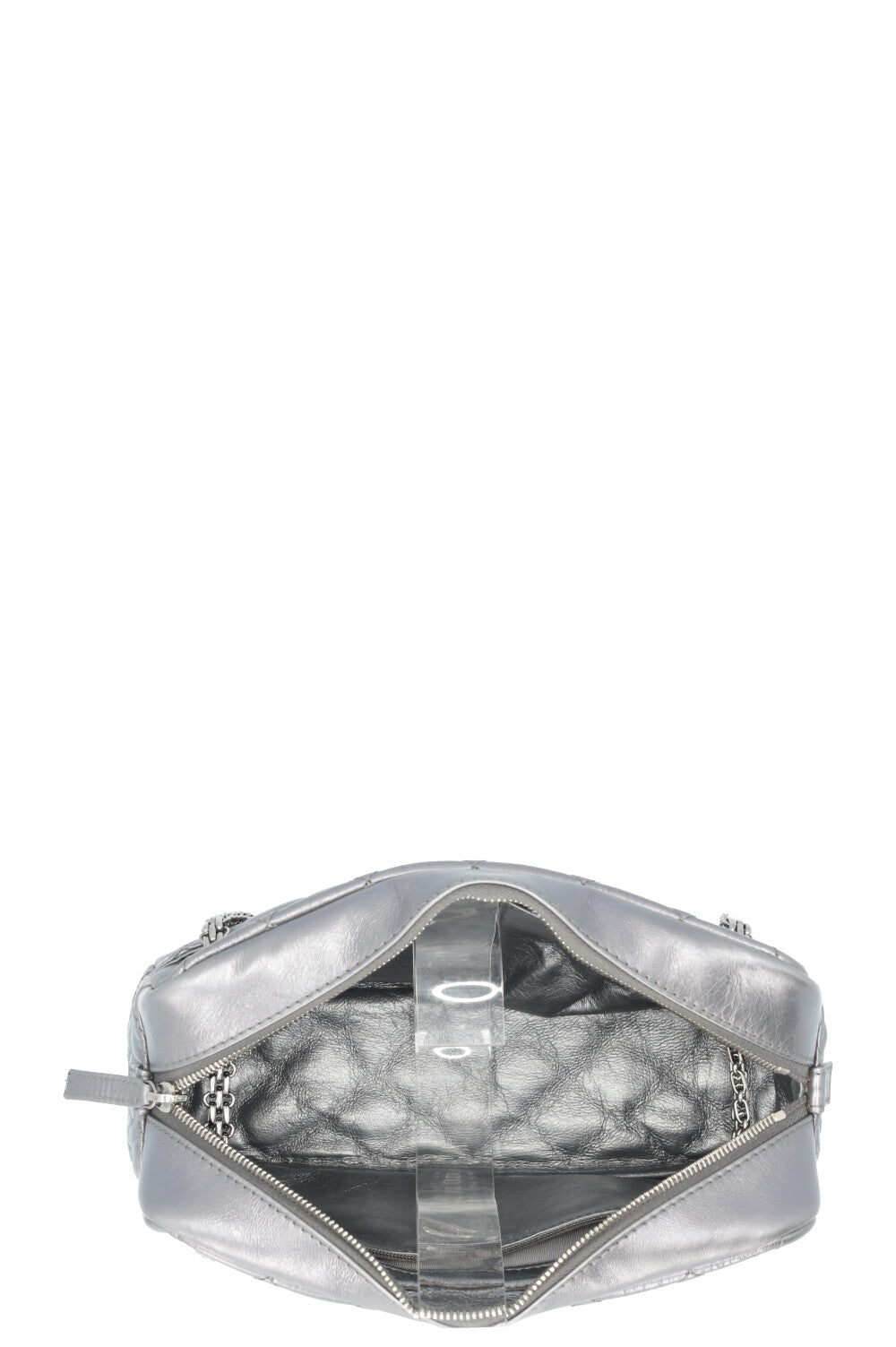 Sac photo CHANEL Reissue 2.55 argent métallisé