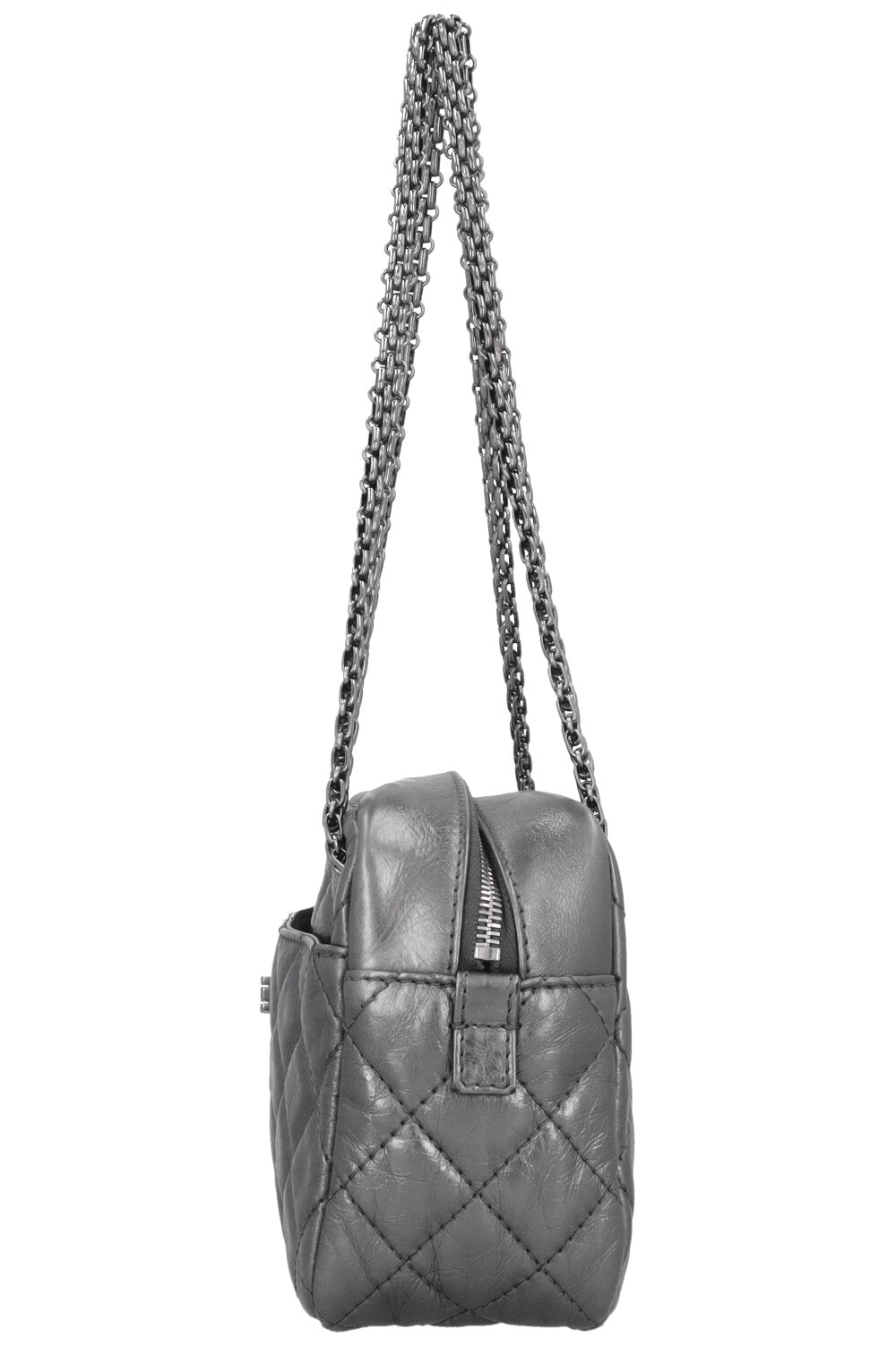 Sac photo CHANEL Reissue 2.55 argent métallisé