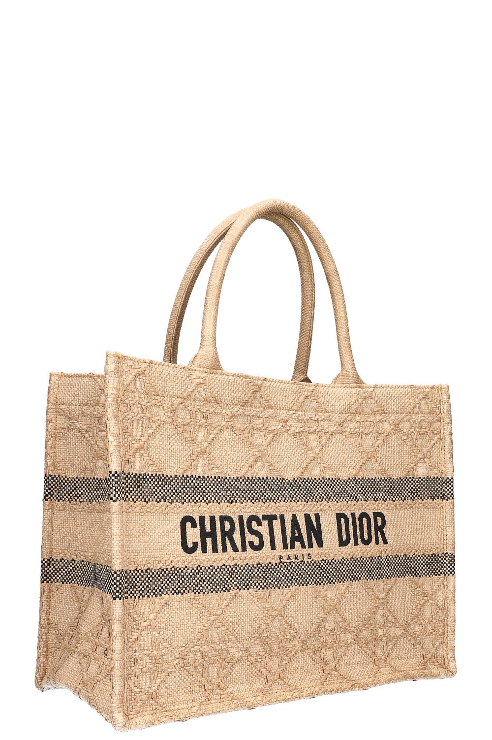 CHRISTIAN DIOR Book Tote Moyen Raphia