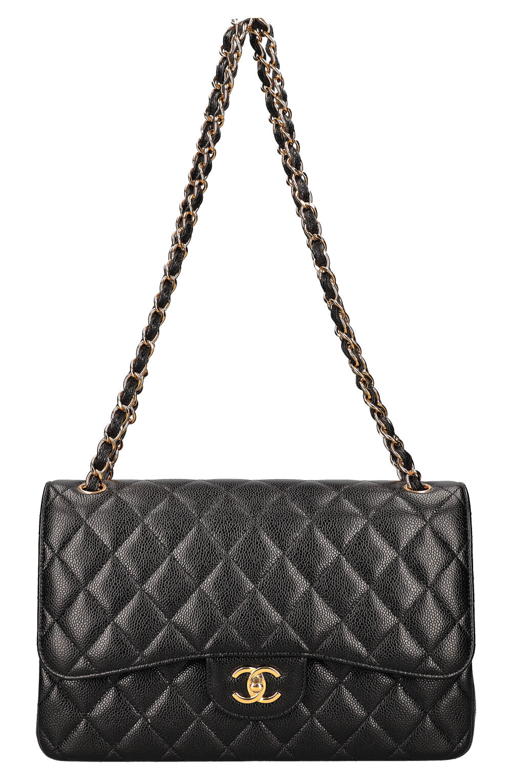 CHANEL Double Flap Bag Large Caviar Black