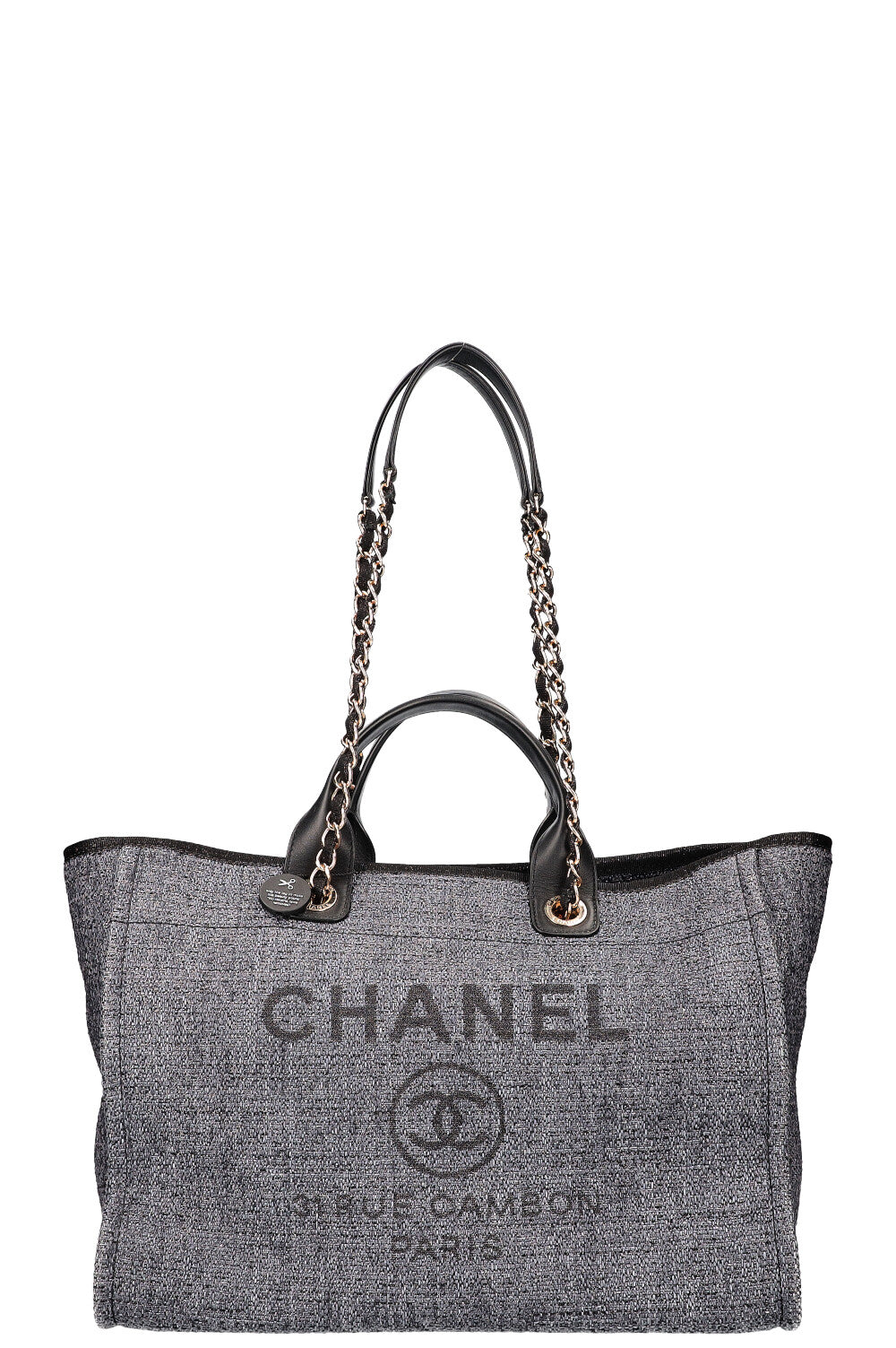 CHANEL Deauville Bag Canvas Blue
