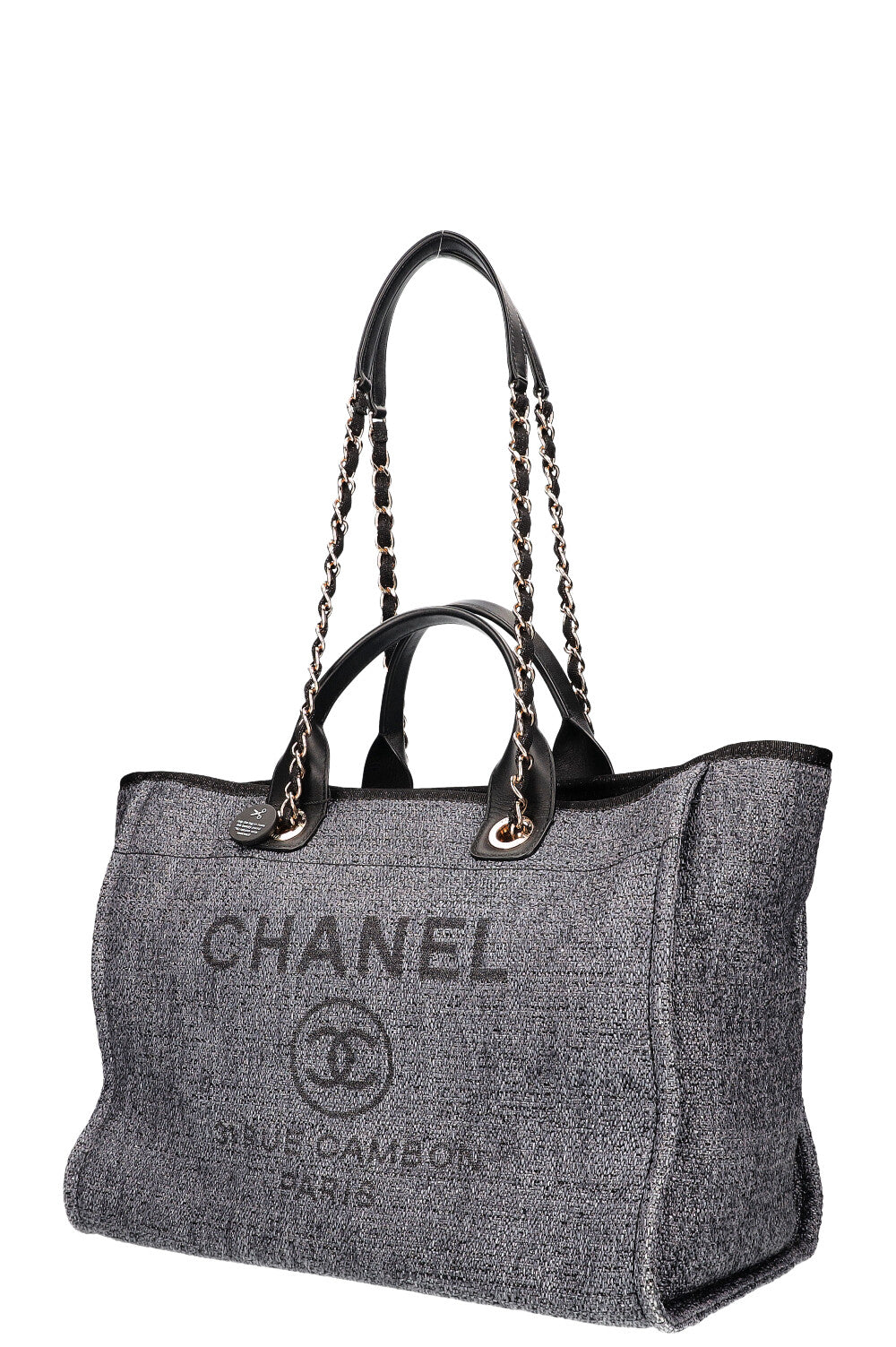CHANEL Deauville Bag Canvas Blue