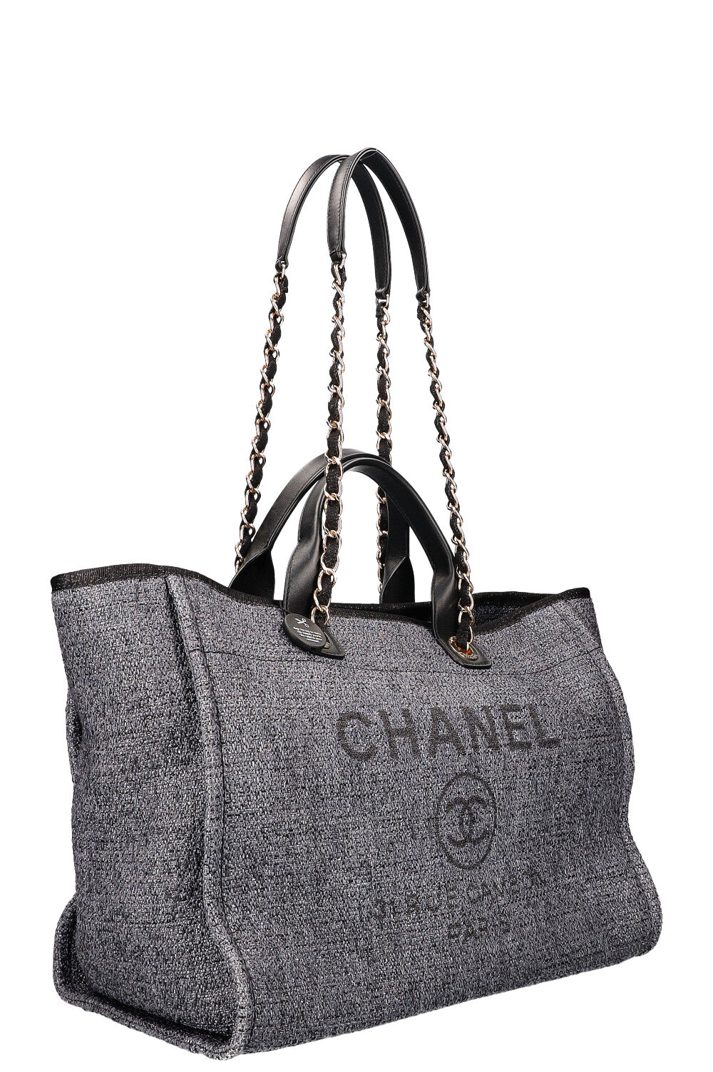 CHANEL Deauville Bag Canvas Blue