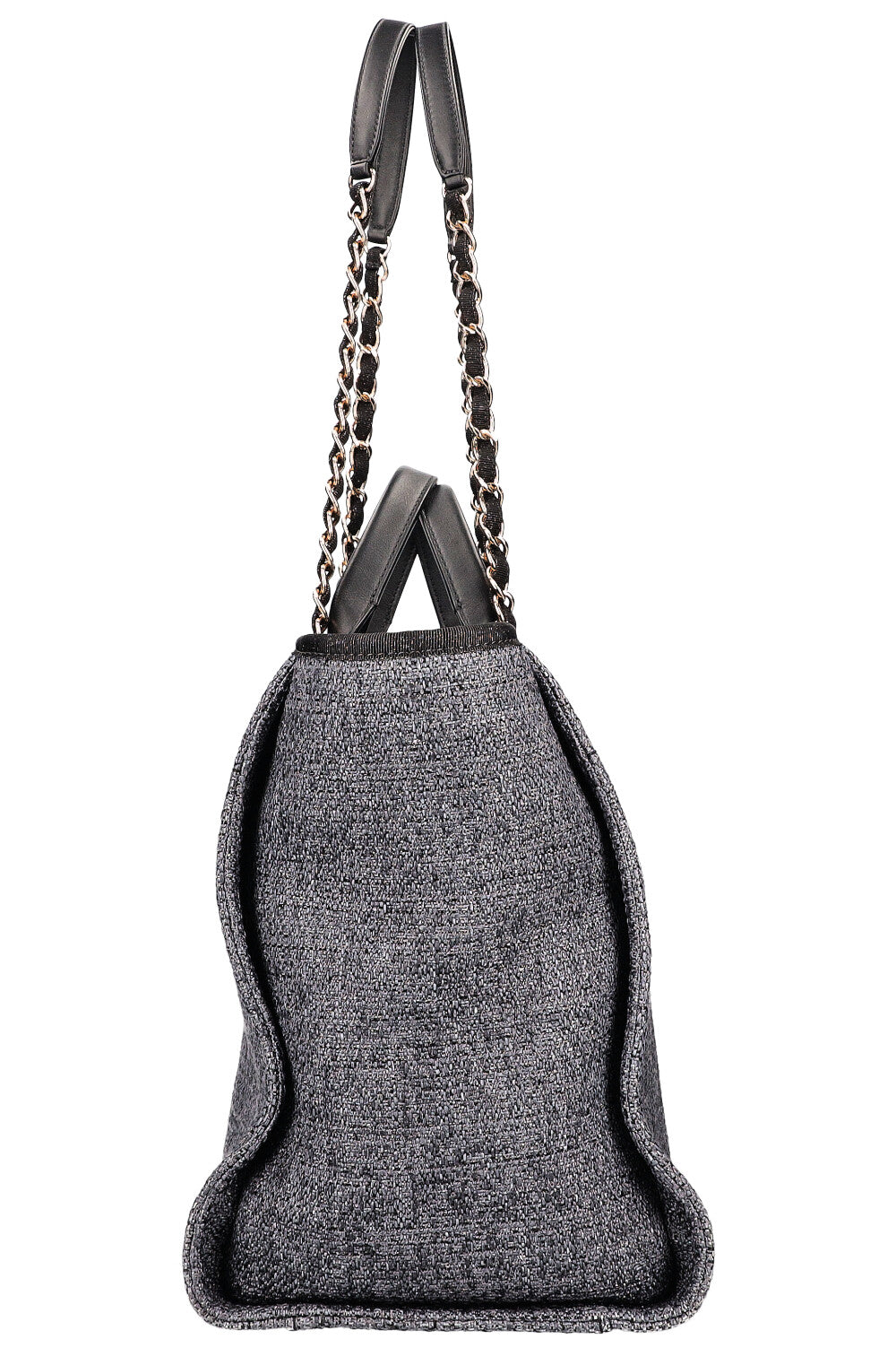 CHANEL Deauville Bag Canvas Blue