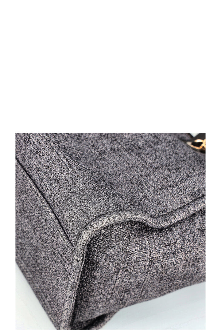 CHANEL Deauville Bag Canvas Blue