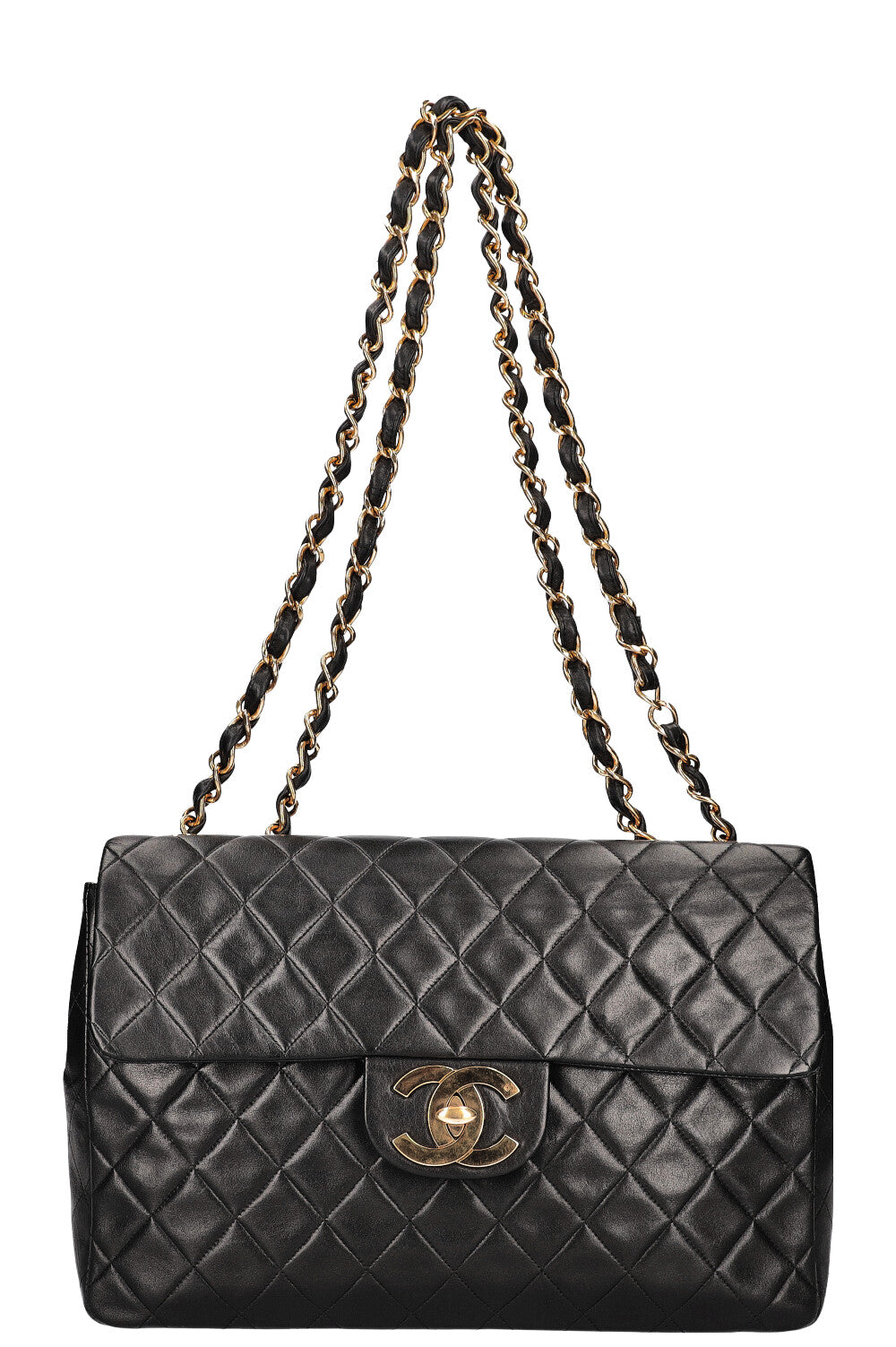 CHANEL Vintage Single Flap Bag Jumbo Black