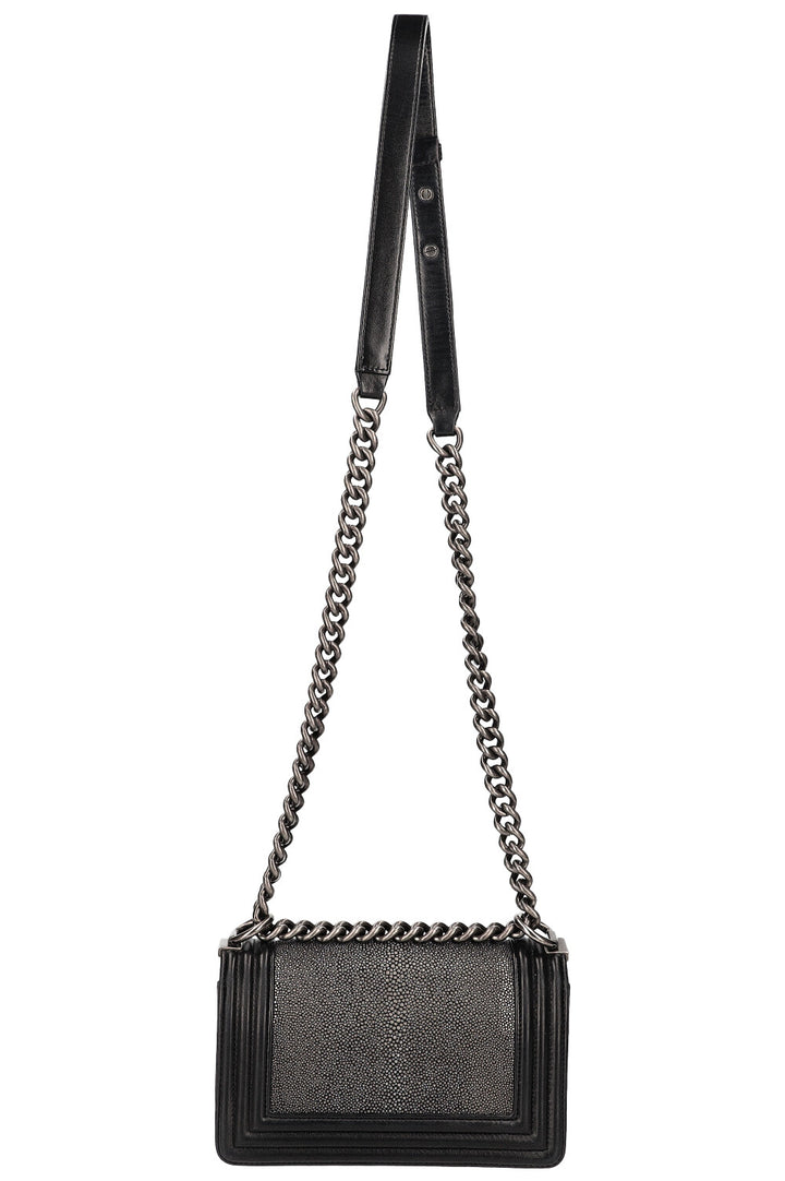 CHANEL Small Boy Bag Stingray Black