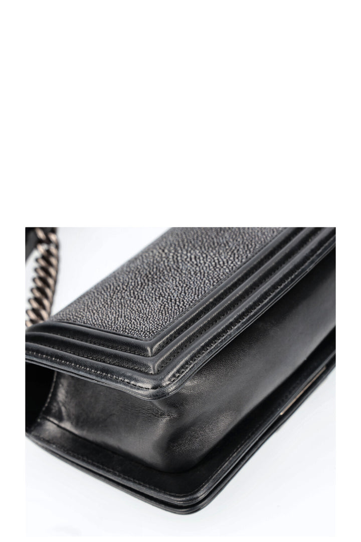 CHANEL Small Boy Bag Stingray Black