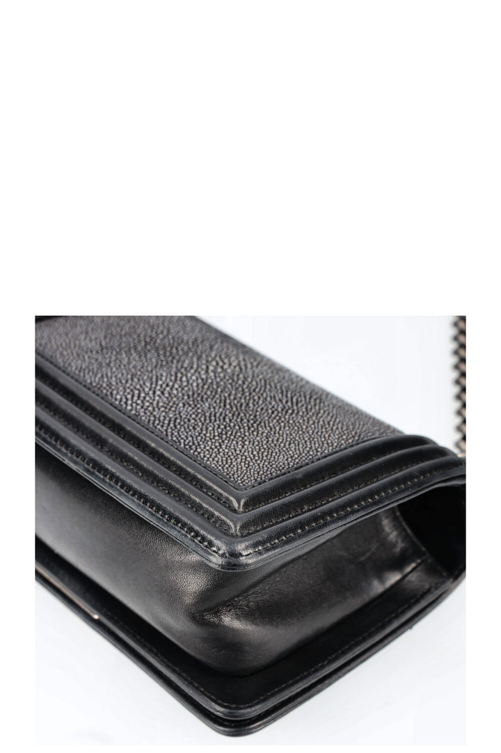 CHANEL Small Boy Bag Stingray Black